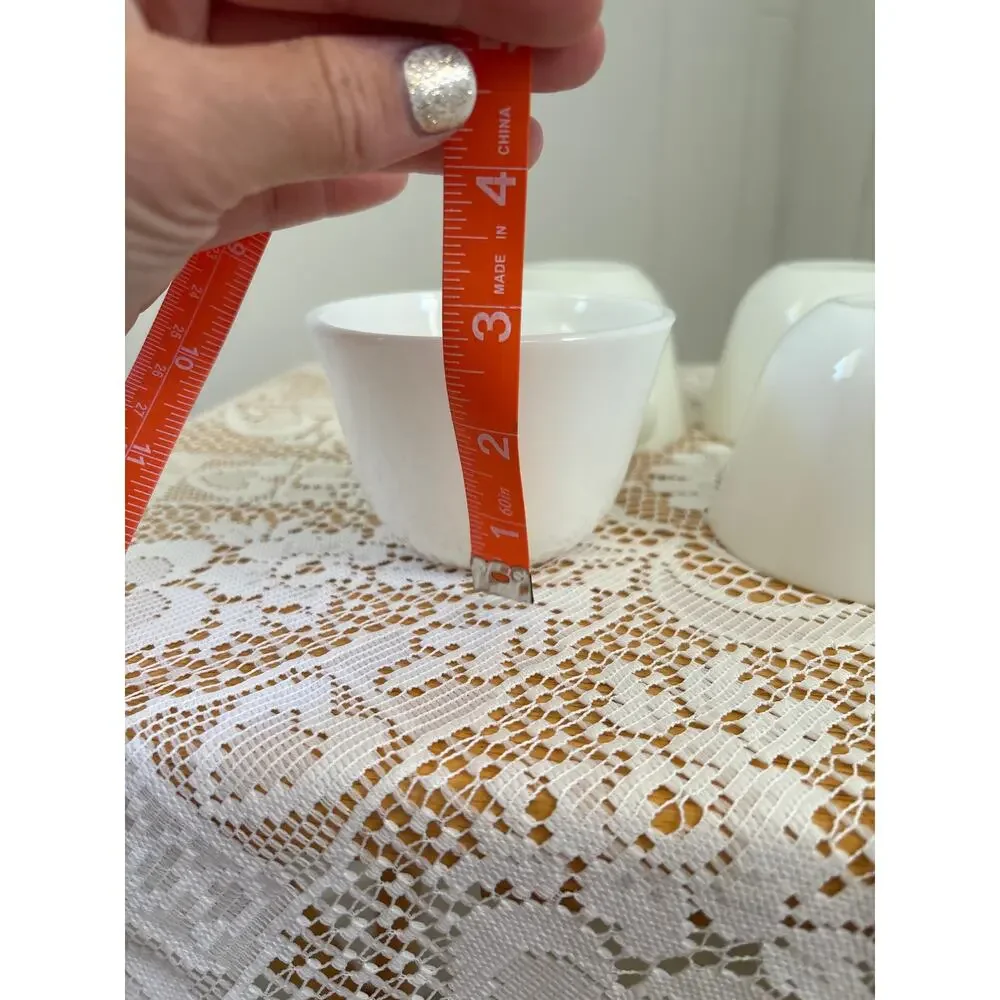 Vintage  Corningware Milk Glass Tea Cups, Set of 4